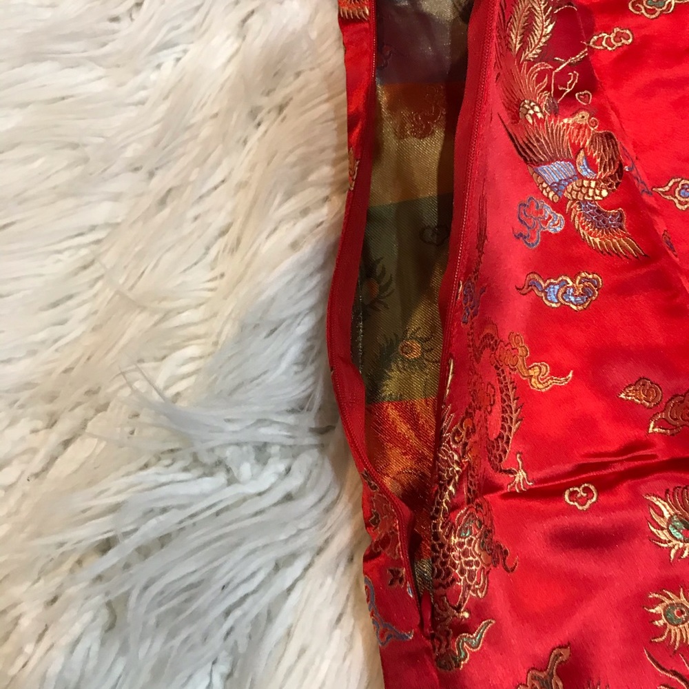 Elegant Red Floral Cheongsam Dress - Picture 6 of 7